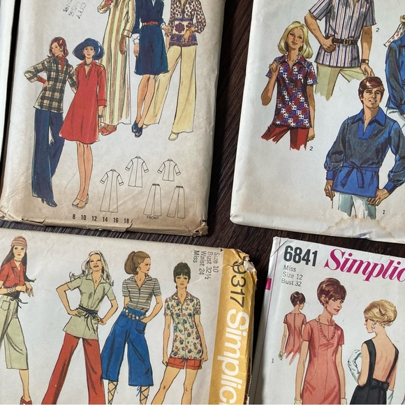 Lot of 17 Vintage sewing patterns  cut & uncut lot 60s 70s 80s hippie boho - Picture 8 of 10